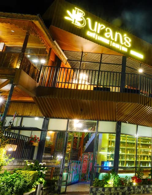 Burans Restaurant Exterior at night